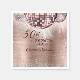 Serviette En Papier Parties scintillant Gold Rose tendance Glam 50 & F