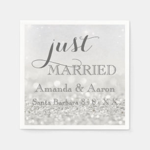 Serviette En Papier Parties scintillant Gris Blanc Simple Classique Si