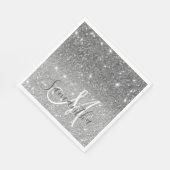 Serviette En Papier Parties scintillant gris moderne éclabousser Nom p (Coin)