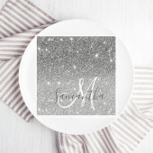 Serviette En Papier Parties scintillant gris moderne éclabousser Nom p