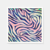 Serviette En Papier Parties scintillant Holographique glamour Bleu Zèb (Devant)