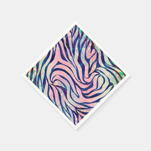 Serviette En Papier Parties scintillant Holographique glamour Bleu Zèb (Coin)