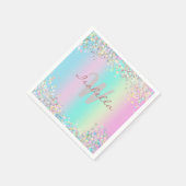 Serviette En Papier Parties scintillant holographique Unicorn (Coin)