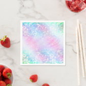 Serviette En Papier Parties scintillant Iridescente Magique Éclat rose (En situation)