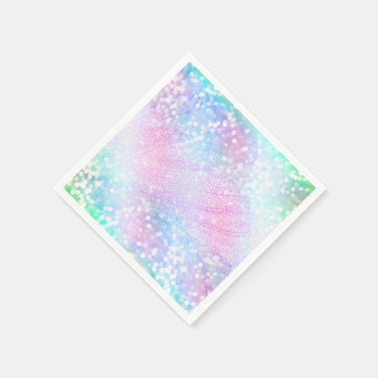 Serviette En Papier Parties scintillant Iridescente Magique Éclat rose (Coin)