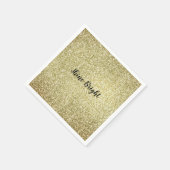 Serviette En Papier Parties scintillant Jaune Gold Glitz (Coin)