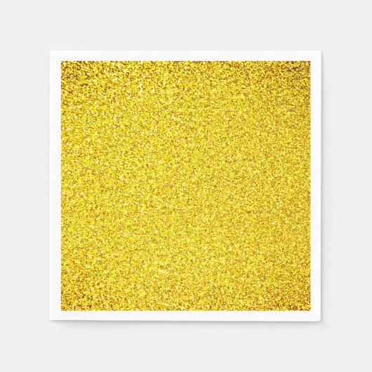 Serviette En Papier Parties scintillant jaune or étincelle Mariage Ann (Devant)