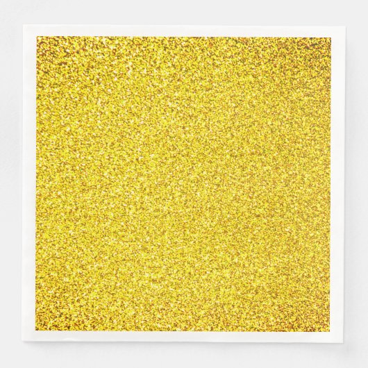 Serviette En Papier Parties scintillant Jaune Or Étincelle Mariage Ann (Devant)