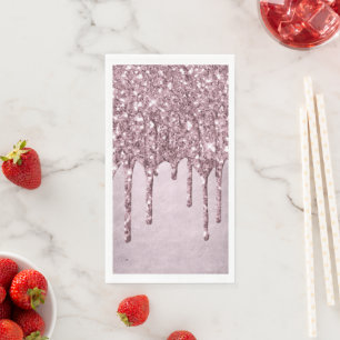 Serviette En Papier Parties scintillant Mauve de dérive Dusty Pink Q