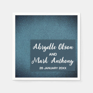 Serviette En Papier Parties scintillant minimaliste moderne Fiançaille