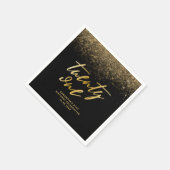 Serviette En Papier Parties scintillant moderne Black & Gold 21e fête  (Coin)