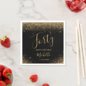 Serviette En Papier Parties scintillant moderne Black Gold 40e anniver (En situation)