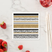 Serviette En Papier Parties scintillant moderne Leopard Motif Gold  Om (En situation)
