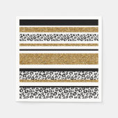 Serviette En Papier Parties scintillant moderne Leopard Motif Gold  Om (Devant)