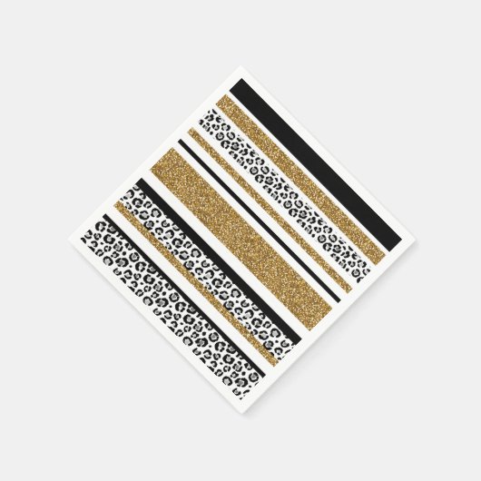 Serviette En Papier Parties scintillant moderne Leopard Motif Gold  Om (Coin)