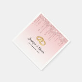 Serviette En Papier Parties scintillant moderne Mariage rose à goutte (Coin)