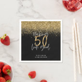 Serviette En Papier Parties scintillant moderne noir et or 50e anniver (En situation)