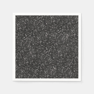 Serviette En Papier Parties scintillant noir gris gris gris foncé et
