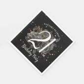 Serviette En Papier Parties scintillant Noire et Or 21ème anniversaire (Coin)