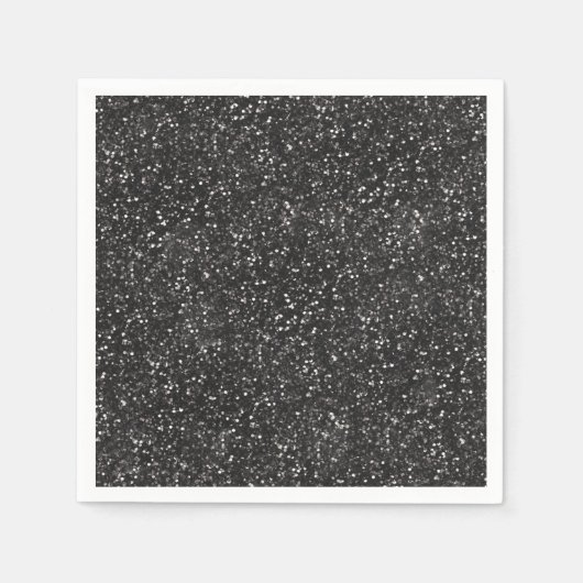 Serviette En Papier Parties scintillant noire gris argent foncé (Devant)