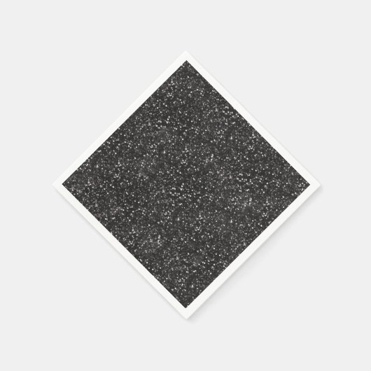 Serviette En Papier Parties scintillant noire gris argent foncé (Coin)