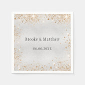 Serviette En Papier Parties scintillant or argent mariage glamour  (Devant)