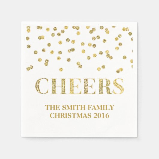 Serviette En Papier Parties scintillant or Confetti Napkin de Noël (Devant)