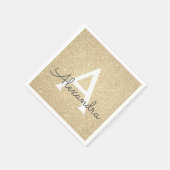 Serviette En Papier Parties scintillant Or de luxe et Monogramme étinc (Coin)