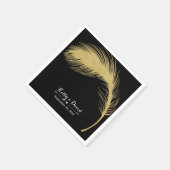Serviette En Papier Parties scintillant Or de luxe Peacock Feather Mar (Coin)