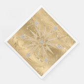 Serviette En Papier Parties scintillant Or de luxe Snowflake Diamond (Coin)