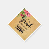 Serviette En Papier Parties scintillant Or Et Hibiscus (Coin)