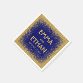 Serviette En Papier Parties scintillant or et Mariage Royal Blue Napki (Coin)