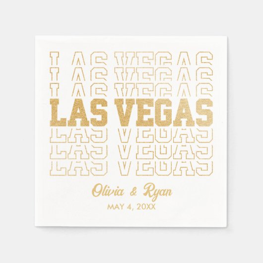 Serviette En Papier Parties scintillant or glamour Las Vegas Mariage N (Devant)