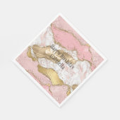 Serviette En Papier Parties scintillant or Marbre blanc rose (Coin)