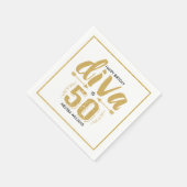 Serviette En Papier Parties scintillant Or Moderne & Diva Blanc Est 50 (Coin)