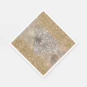 Serviette En Papier Parties scintillant or Silver Diamond brillant (Coin)