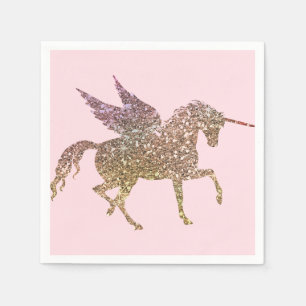 Serviette En Papier Parties scintillant Or tendance Sparkle Unicorn fê