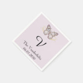 Serviette En Papier Parties scintillant Papillon Lavande Monogramme Ma (Coin)