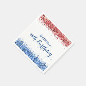 Serviette En Papier Parties scintillant Patriotique Rouge Bleu Bleu (Coin)