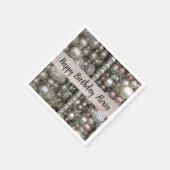 Serviette En Papier Parties scintillant Perles rose argent Anniversair (Coin)