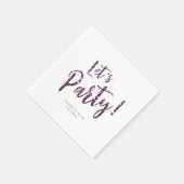 Serviette En Papier parties scintillant pétillante violette customisée (Coin)