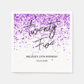 Serviette En Papier Parties scintillant pourpre étincelante blanche N' (Devant)