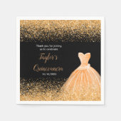 Serviette En Papier Parties scintillant Quinceanera Orange Faux (Devant)