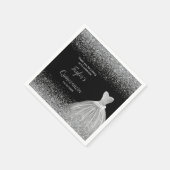 Serviette En Papier Parties scintillant Quinceanera Silver Faux (Coin)