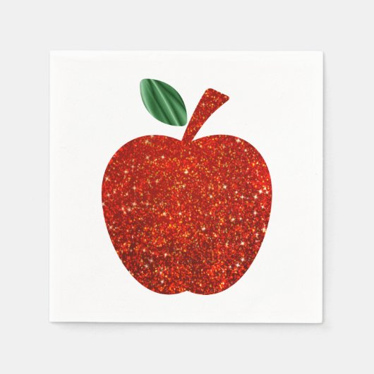 Serviette En Papier Parties scintillant Red Apple Napkin (Devant)