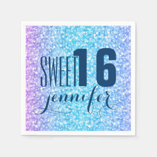 Serviette En Papier Parties scintillant Rétro Colorée Et Étincelle