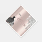 Serviette En Papier Parties scintillant, Robe, Tour Eiffel Sweet 16 (Coin)