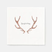 Serviette En Papier Parties scintillant rose Antlers rustiques Woodsy  (Devant)
