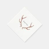 Serviette En Papier Parties scintillant rose Antlers rustiques Woodsy  (Coin)