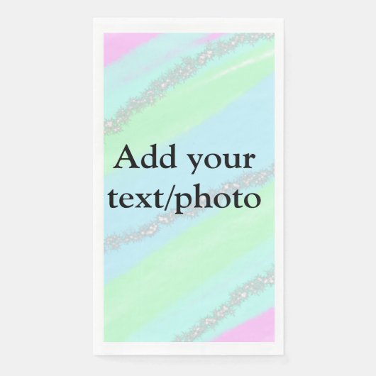 Serviette En Papier Parties scintillant rose bleu vert étincelant past (Devant)